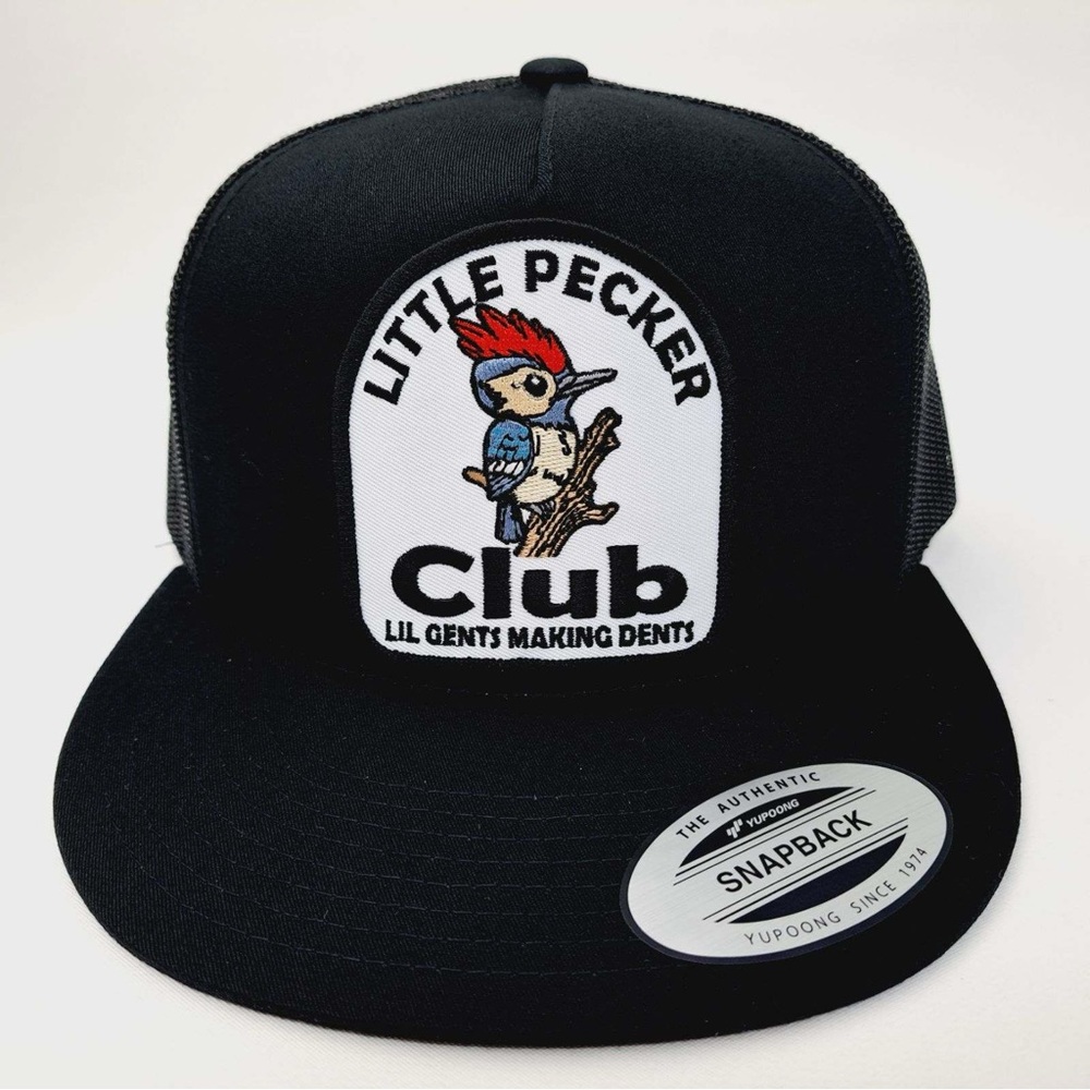 Little pecker club, youpoong snapback, black on black patch